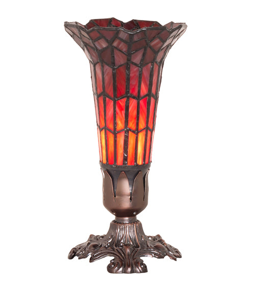 8" High Stained Glass Pond Lily Victorian Accent Lamp