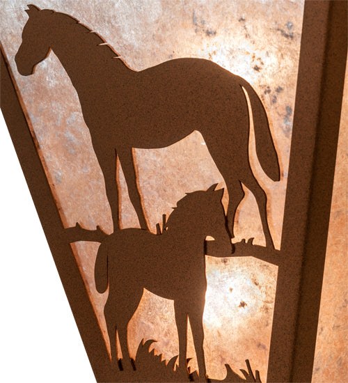 13" Wide Mare & Foal Wall Sconce