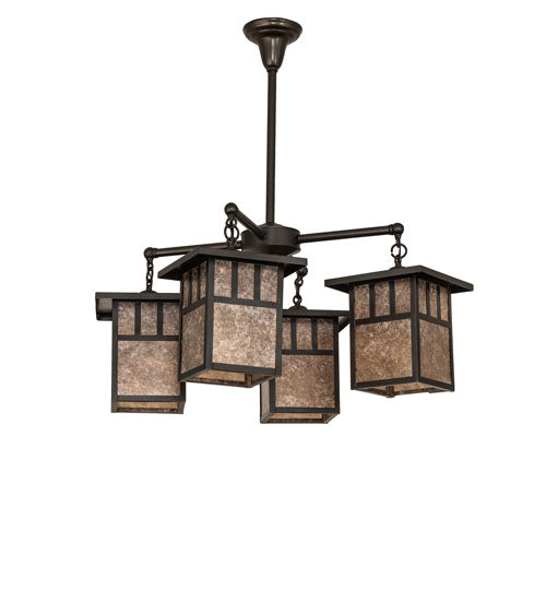 34" Wide Hyde Park Double Bar Mission 4 Light Chandelier