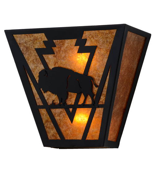 13"W Lone Buffalo Wall Sconce