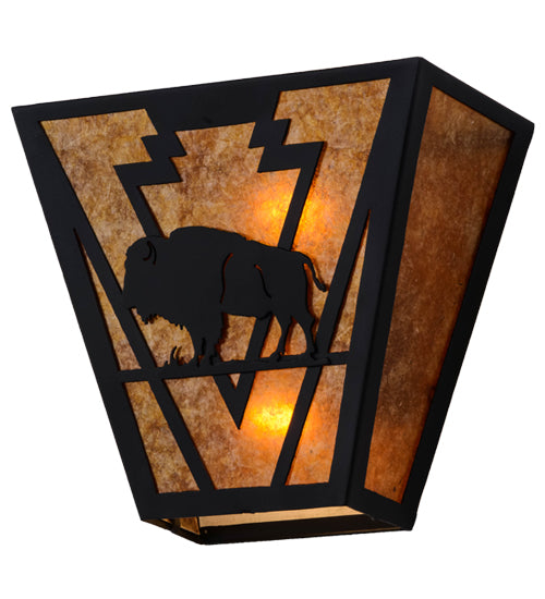 13"W Lone Buffalo Wall Sconce