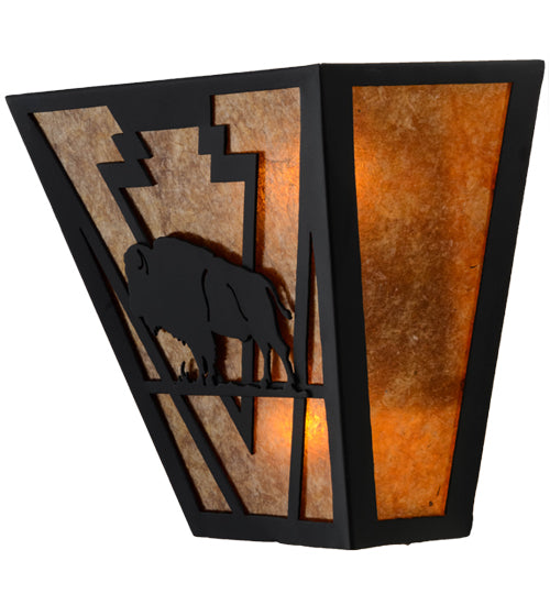 13"W Lone Buffalo Wall Sconce