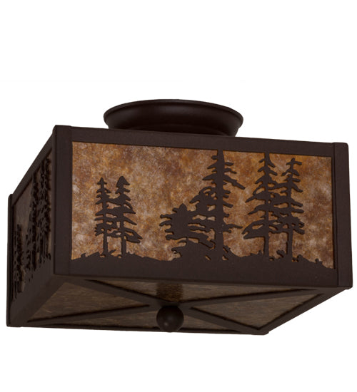 10"Sq Tall Pines Flushmount