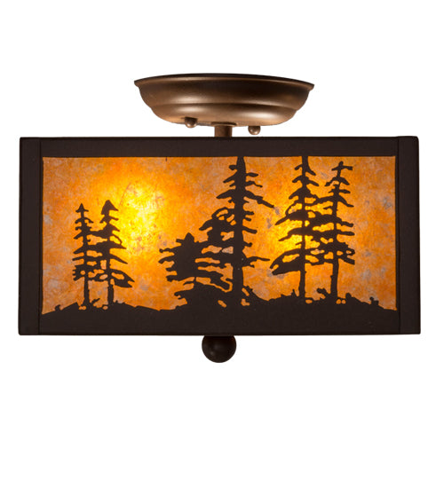 10"Sq Tall Pines Flushmount