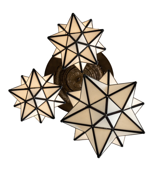 22" Wide Moravian Star 3 Light Cascading Pendant