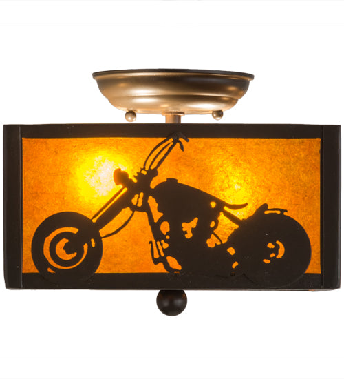 10"Sq Motorcycle Flushmount