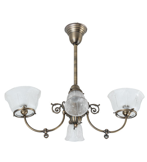 28" Long Revival Gas & Electric 4 Light Oblong Chandelier