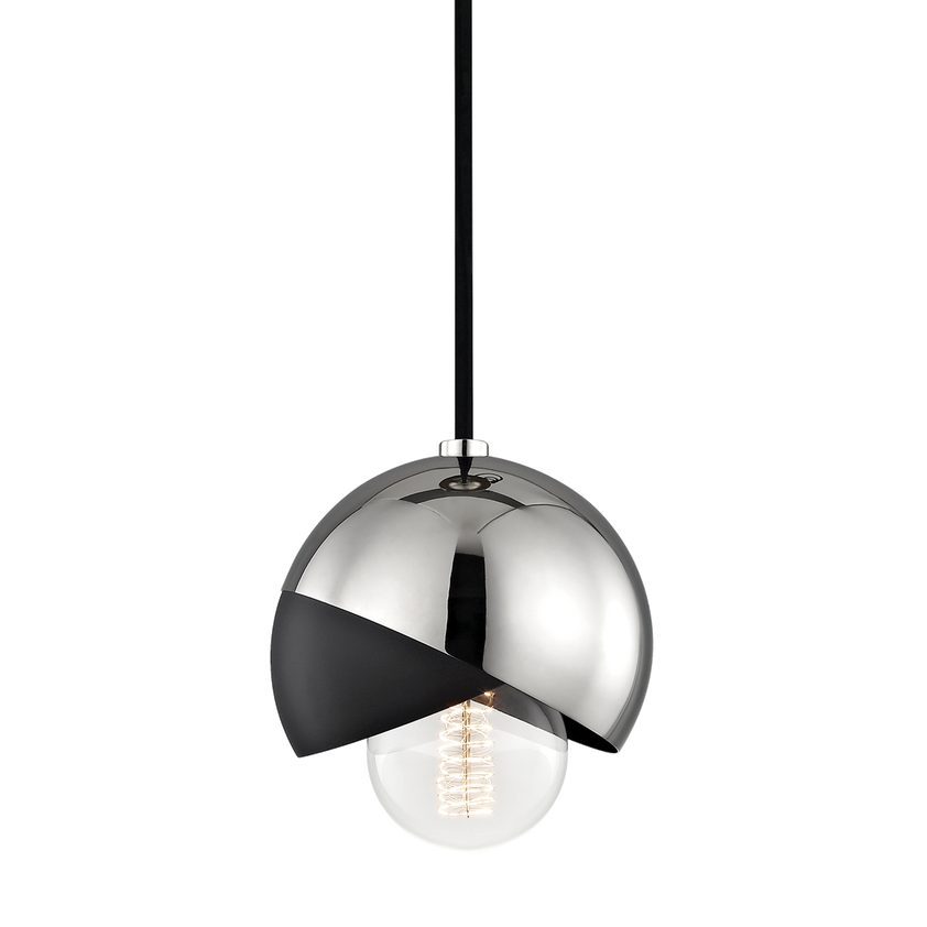 Emma Pendant - Polished Nickel/Dusk Black