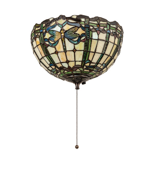 12" Wide Tiffany Dragonfly Fan Light