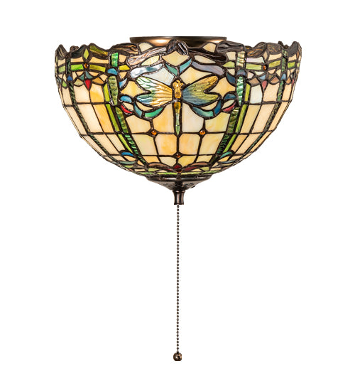 12" Wide Tiffany Dragonfly Fan Light