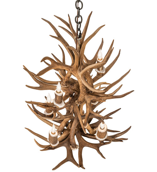 20" Wide Antlers 6 Light Two Tier Chandelier