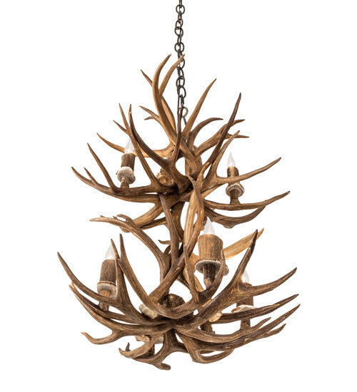 20" Wide Antlers 6 Light Two Tier Chandelier