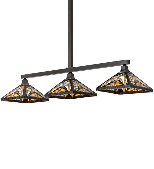 63" Long Nuevo Mission 3 Light Island Pendant