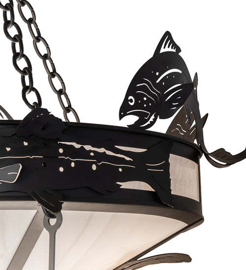 58" Wide Catch Of The Day Trout Three Tier Chandelier