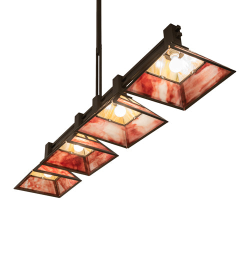 64" Long Soffe T Mission 4 Light Island Pendant