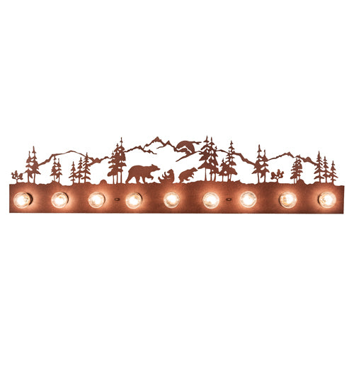 48" Wide Bear Family 9 Light Vanity Light