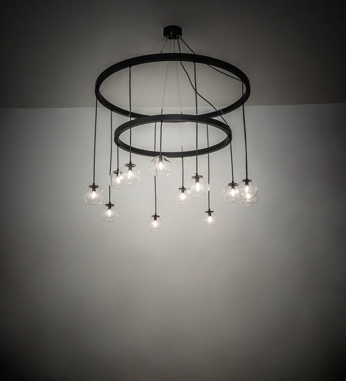 54" Wide Bola 12 Light Two Tier Chandelier