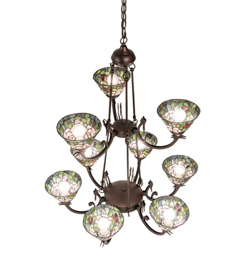 32" Wide Tiffany Roman 9 Light Chandelier