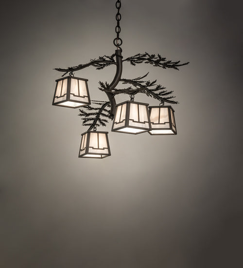 26" Wide Pine Branch Valley View 4 Light Chandelier