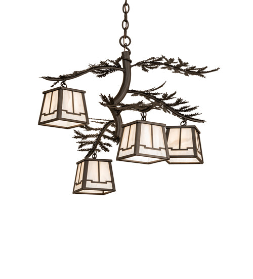 26" Wide Pine Branch Valley View 4 Light Chandelier