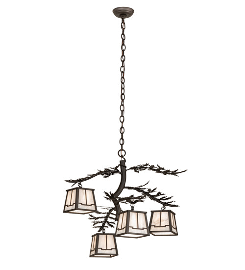 26" Wide Pine Branch Valley View 4 Light Chandelier