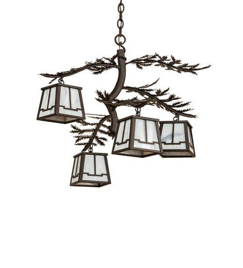 26" Wide Pine Branch Valley View 4 Light Chandelier