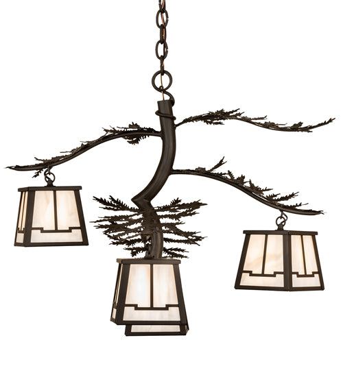 26" Wide Pine Branch Valley View 4 Light Chandelier