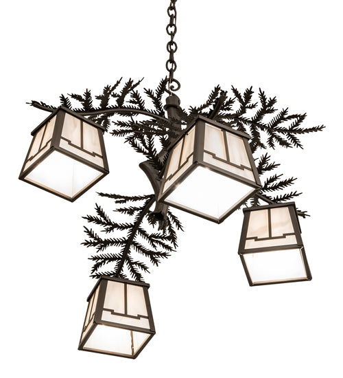 26" Wide Pine Branch Valley View 4 Light Chandelier