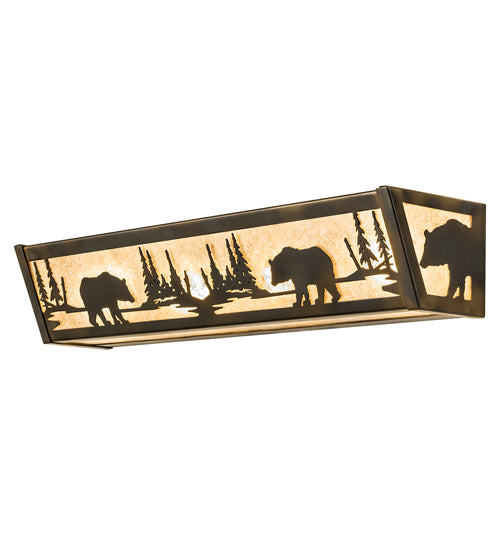 24" Wide Bear At Lake Vanity Light