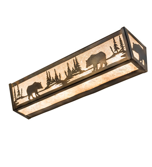 24" Wide Bear At Lake Vanity Light