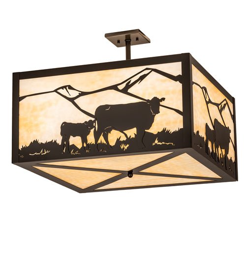 24" Square Calf & Cow Flushmount