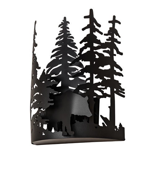 11" Wide Bear Through The Trees Wall Sconce