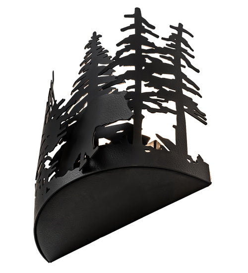 11" Wide Bear Through The Trees Wall Sconce