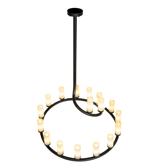 60" Wide French Horn 17 Light Chandelier