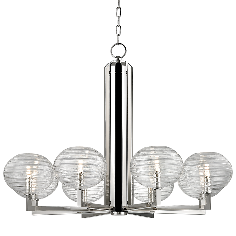 Breton Chandelier 30" - Polished Nickel