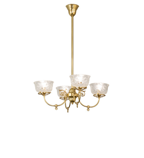 27" Wide Revival Gas & Electric 4 Light Chandelier