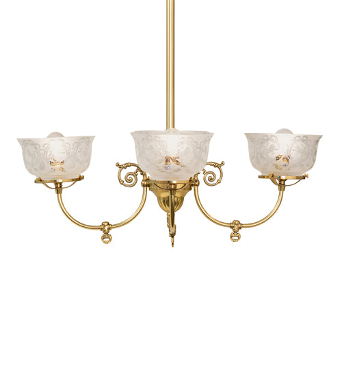 27" Wide Revival Gas & Electric 4 Light Chandelier