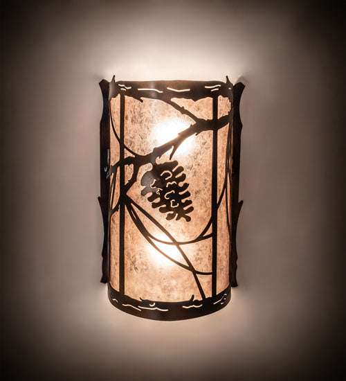 8" Wide Whispering Pines Wall Sconce