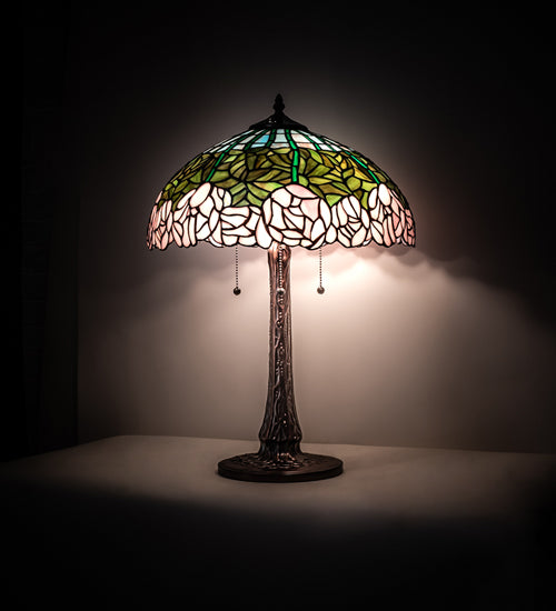 22" High Tiffany Cabbage Rose Table Lamp