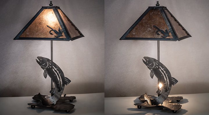 21" High Leaping Trout Table Lamp