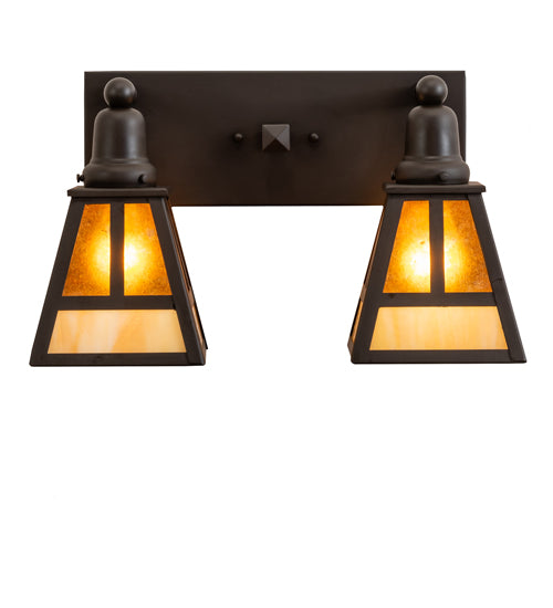 17" Wide "T" Mission 2 Light Vanity Light