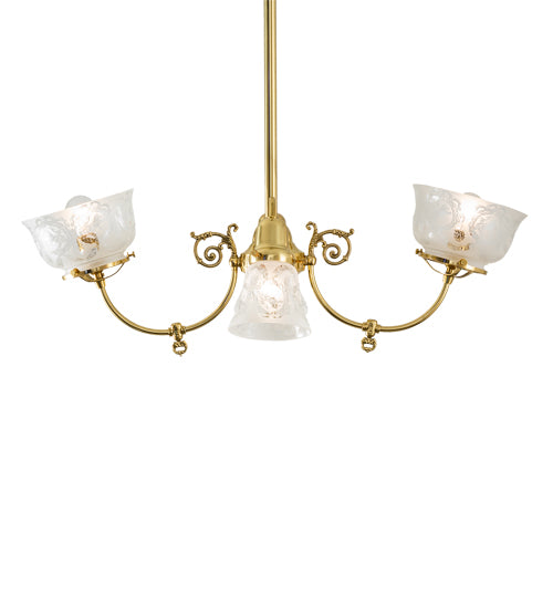 31" Long Revival Gas & Electric 4 Light Oblong Chandelier