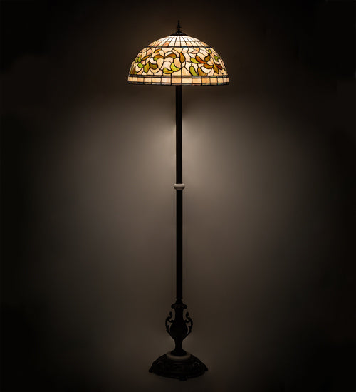 71" High Tiffany Turning Leaf Floor Lamp