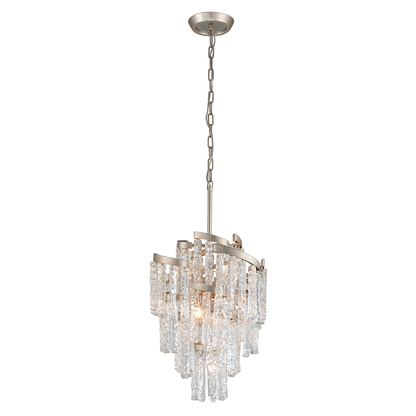 Mont Blanc Chandelier 34" - Modern Silver Leaf