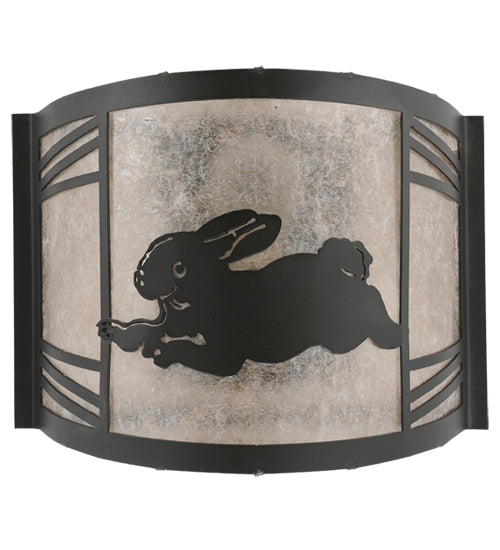 12" Wide Rabbit On The Loose Left Wall Sconce