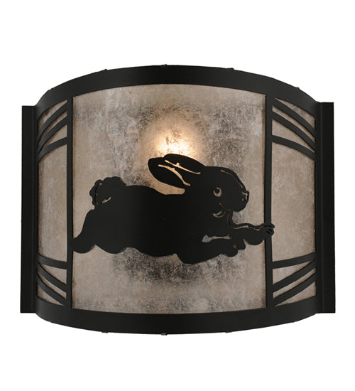 12" Wide Rabbit On The Loose Right Wall Sconce