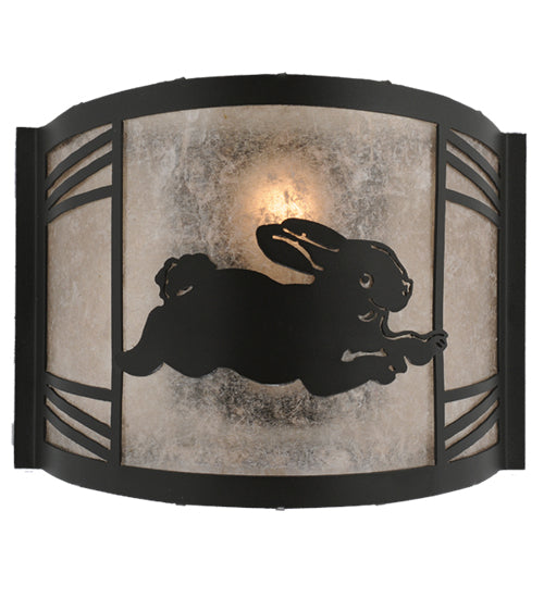 12" Wide Rabbit On The Loose Right Wall Sconce