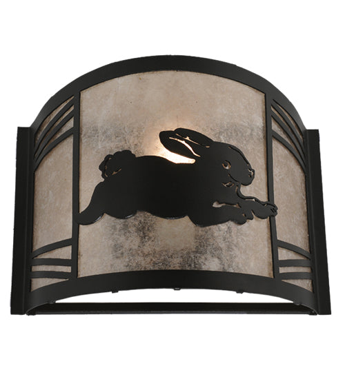 12" Wide Rabbit On The Loose Right Wall Sconce