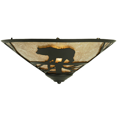 17" Wide Bear On The Loose Flushmount