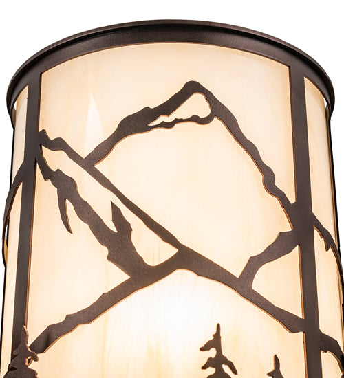 8" Wide Tall Pines Mountain Biker Wall Sconce